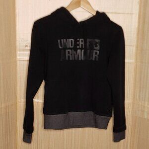 Under Armour Womens Black Logo Black Hooded Sweatshirt XS